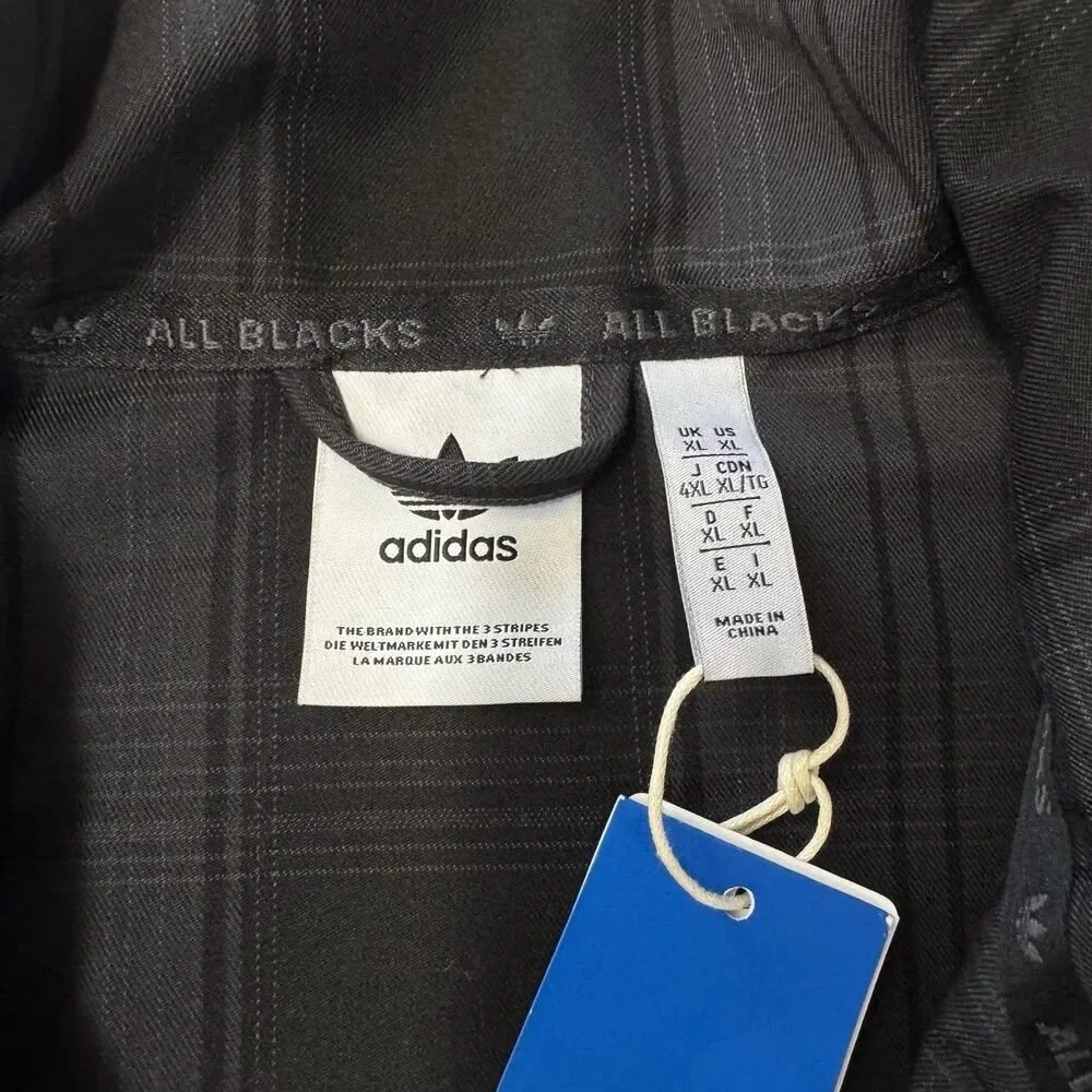 Adidas New Zealand All Blacks Plaid Woven Firebird Track Jacket